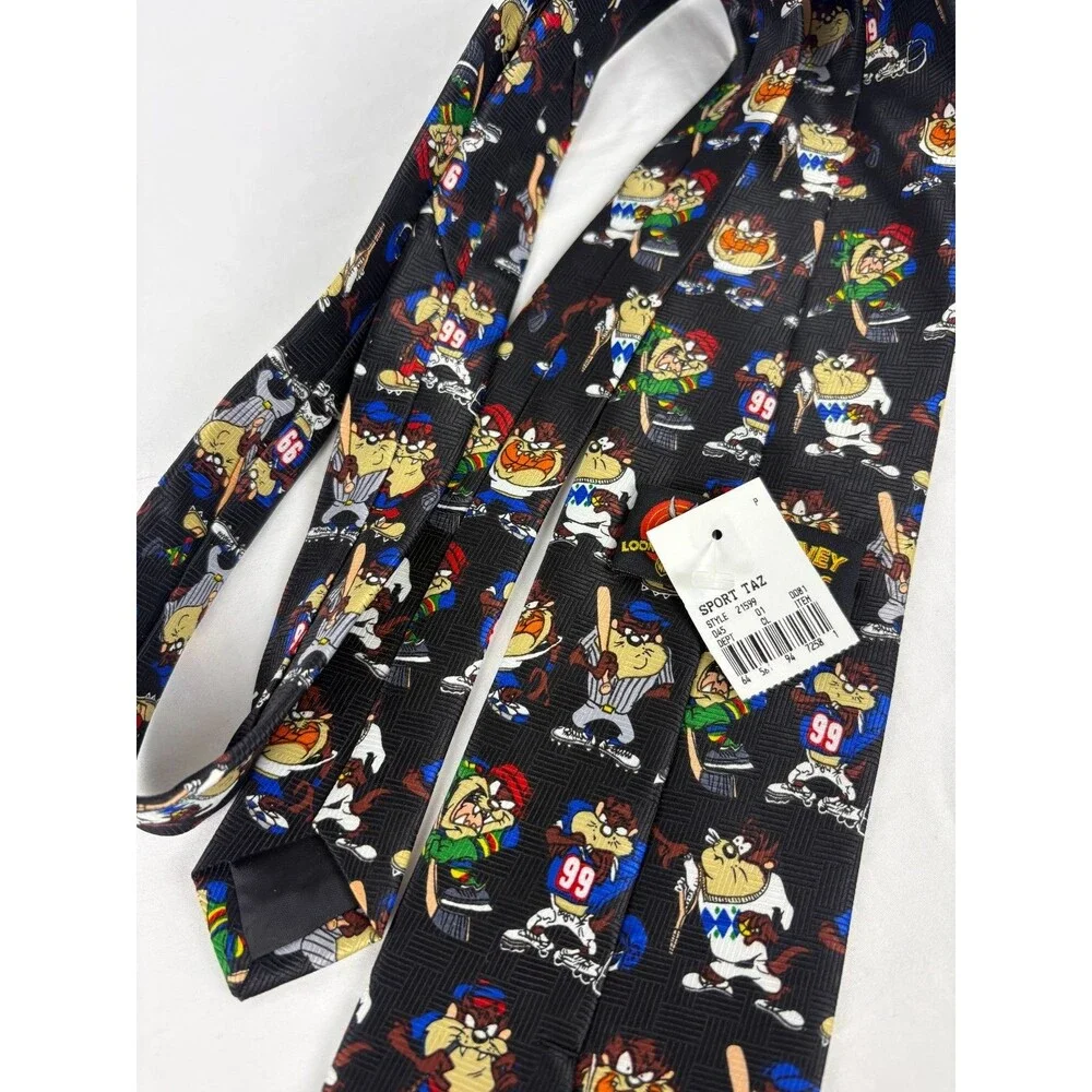 Looney Tunes Sport Taz Baseball Necktie NWT Warner Bros Novelty Tie VTG 1998